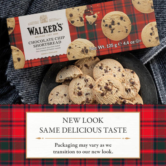 Walker'S Shortbread Chocolate Chip Cookies, All-Butter Shortbread Cookies, 4.4 Oz (Pack Of 4)