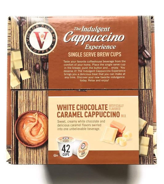 Victor Allen Indulgent White Chocolate Caramel Cappuccino Single Serve Cups - 42 Count