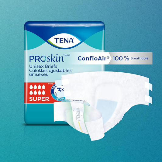 Tena Incontinence Adult Diapers, Maximum Absorbency, Disposable Briefs, Proskin - X-Large - 48 Ct