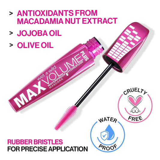 Wet N Wild Max Volume Plus Waterproof Mascara - Amp'D Black