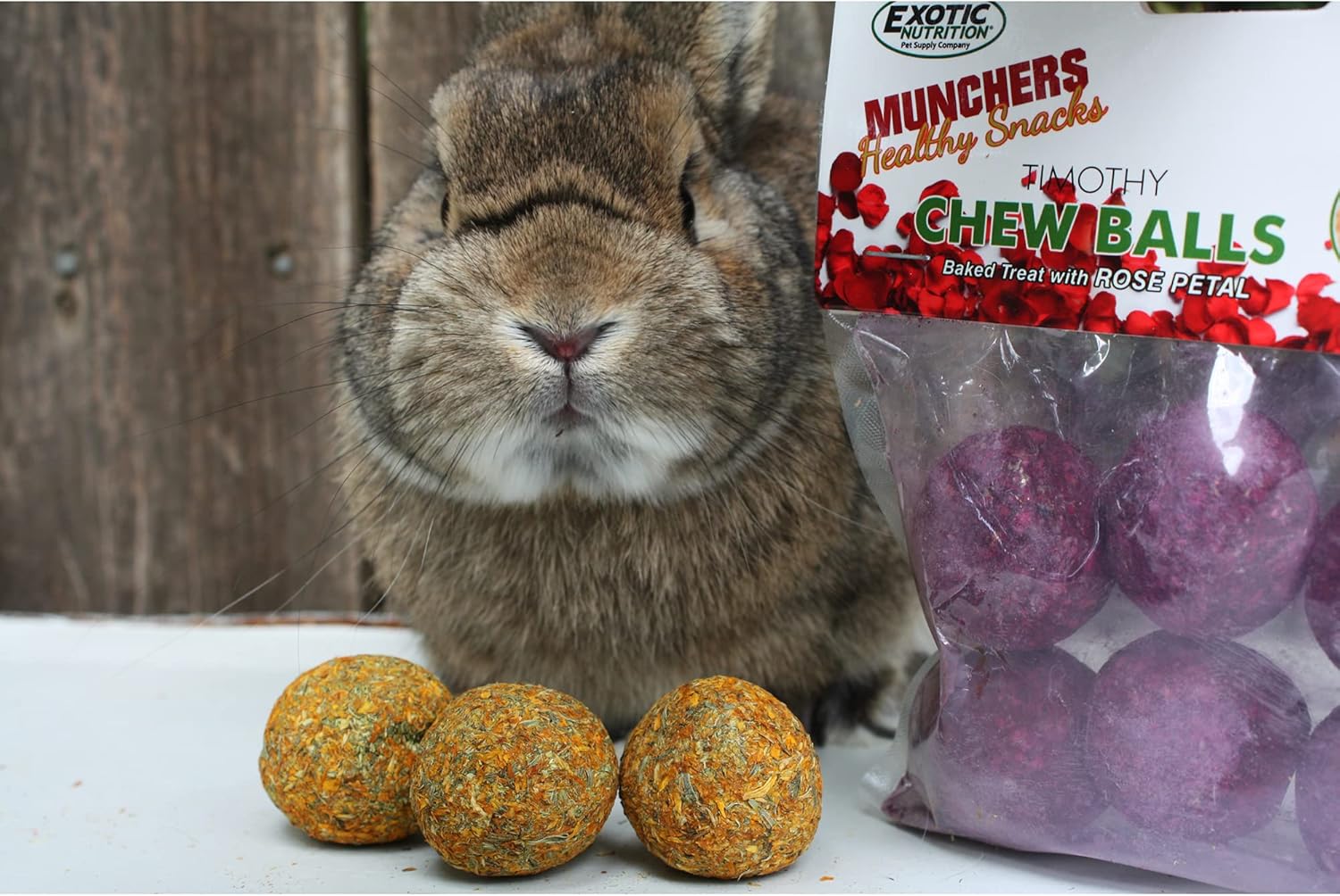 Munchers Rose Petals & Timothy Chew Balls - Healthy Natural Hay & Flower Chew Treat - Guinea Pigs, Hamsters, Rabbits, Degus, Prairie Dogs, Chinchillas, Squirrels, Opossums, Rats, Gerbils & Small Pets : Pet Supplies
