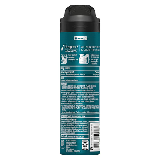 Degree Men Antiperspirant Deodorant Dry Spray Sport Defense 72-Hour Sweat And Odor Protection Deodorant For Men With Body Heat Activated Technology 3.8 Oz