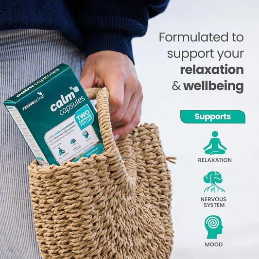 Revive Active Calm Capsules - 12 Active Ingredients - Ashwagandha With Essential Vitamins And Magnesium - Supports Energy Levels, Nervous System, Relaxation & Mood - 60 Capsules