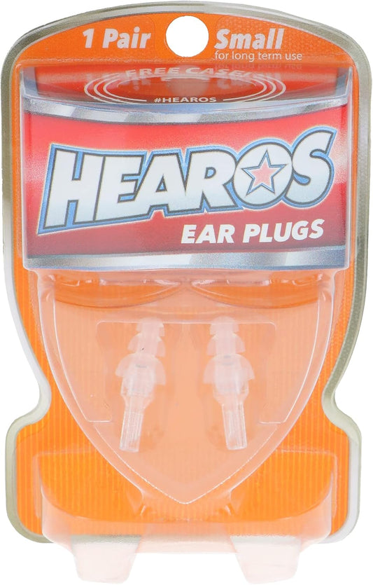 Hearos High Fidelity Series Ear Plugs With Free Case, Nrr 12, 1 Pair, Silicone, Hypoallergenic, Clear (311)