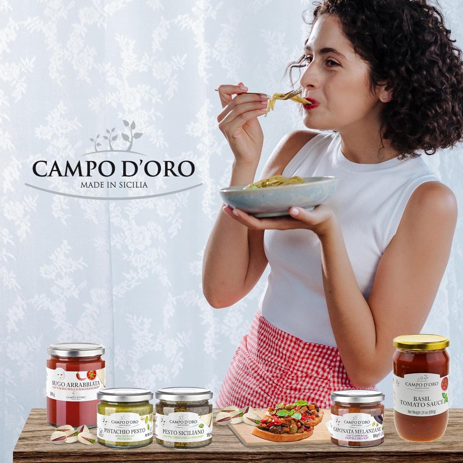 Marinara Tomato Sauce, Glass Jar 24Oz, Italian Pasta Sauce, Ready Meal, Made With Garlic And Herbs, Made In Italy, Campo D'Oro. (Marinara)