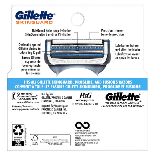 Gillette Skinguard Men'S Razor Blades, 4 Blade Refills