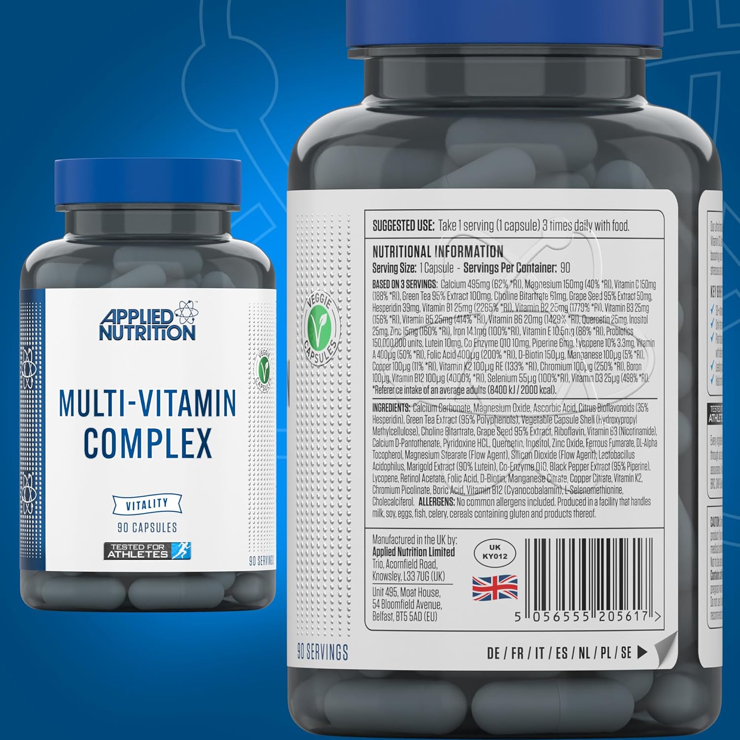 Applied Nutrition - Multi-Vitamin Complex - Advanced Formula - Best Nutritional Support - Best Cognitive Function - Optimal Health Boost (90 Capsules)