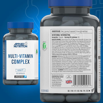 Applied Nutrition - Multi-Vitamin Complex - Advanced Formula - Best Nutritional Support - Best Cognitive Function - Optimal Health Boost (90 Capsules)