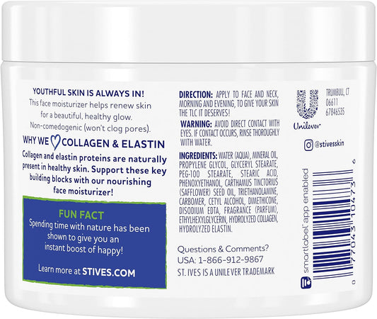 St Ives Timeless Skin Collagen Elastin Moisturizer Jar 283 G/10 Oz