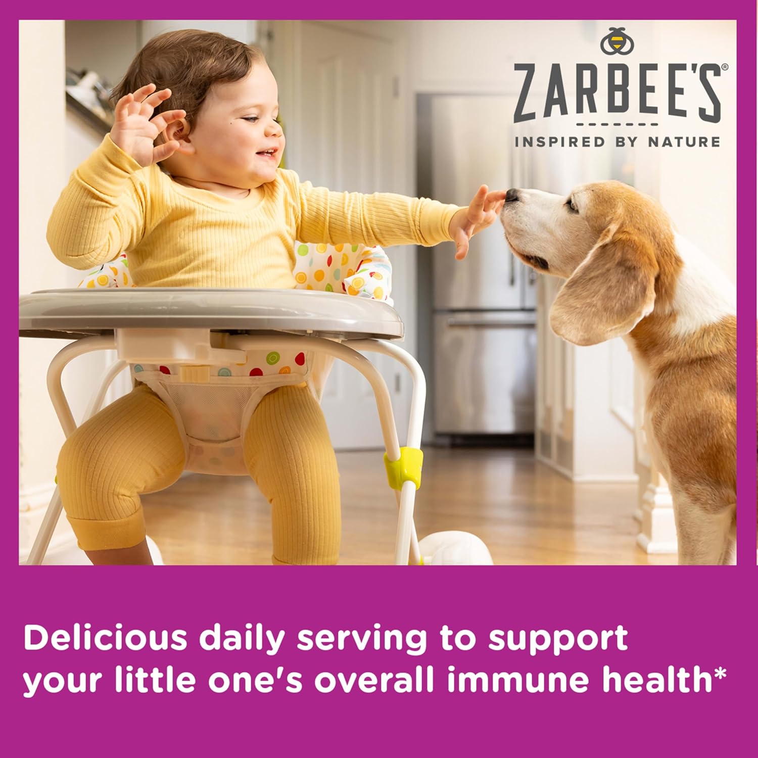 Zarbee's Baby Immune Support with Zinc, Baby & Toddler Vitamin 6 months+, includes Syringe for Easy & Accurate Dosing, Natural Grape Flavor, 2oz : Health & Household