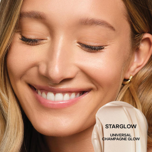 Saie Glowy Super Gel Lightweight Illuminator - Luminizer And Makeup Primer For Glowing Skin - Enriched With Vitamin C + Hydrating Squalane Oil - Sunglow (1 Oz)