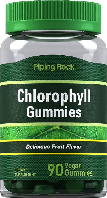 Piping Rock Chlorophyll Gummies | 90 Count | Delicious Fruit Flavor | Complex Vegan Supplement | Non-GMO & Gluten Free