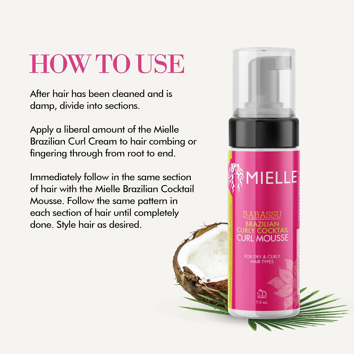 Mielle Brazilian Curly Cocktail Curl Mousse with Babassu Oil 7.5oz : Beauty & Personal Care