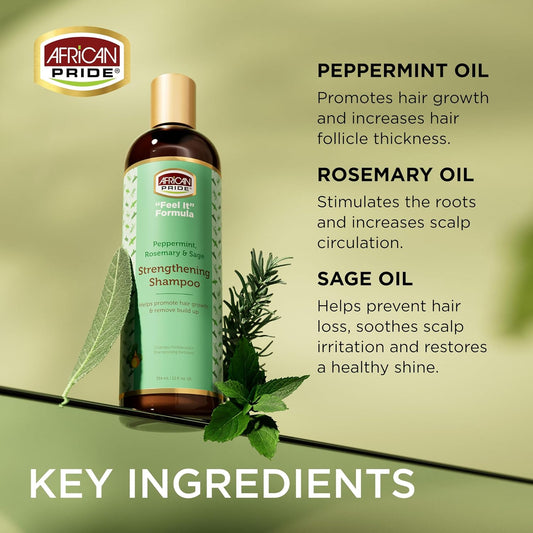 African Pride Feel It Formula Strengthening Shampoo - 12 Fl Oz