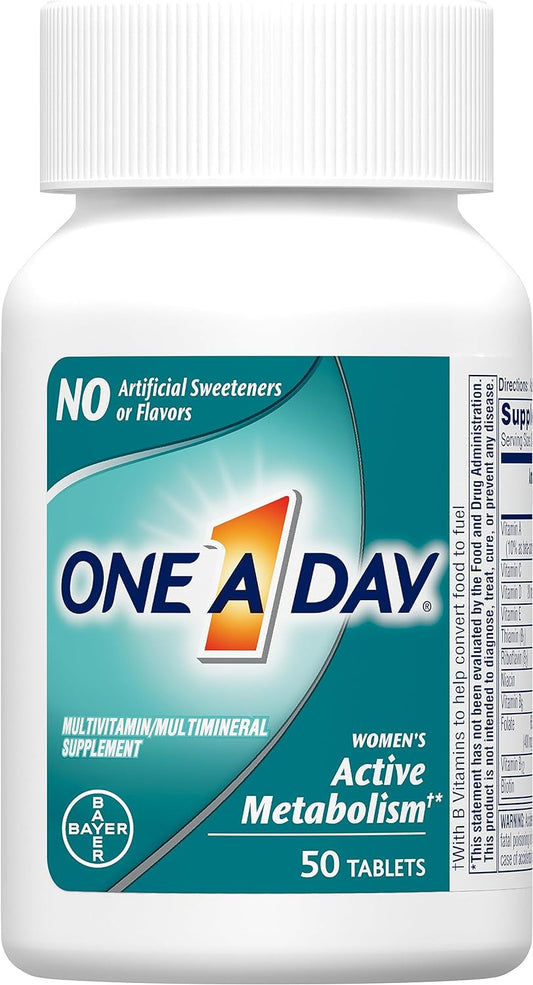 One A Day Women’S Active Metabolism Multivitamin, Supplement With Vitamin A, C, D, E And Zinc For Immune Health Support*, Iron, Calcium, Folic Acid & More