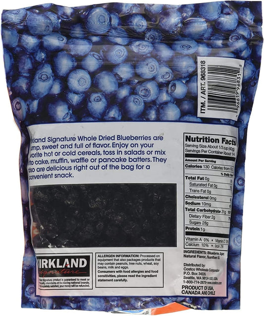 Kirkland Signature Whole Dried Blueberries Sweet Plump Dry Fruit Pack Of 567G