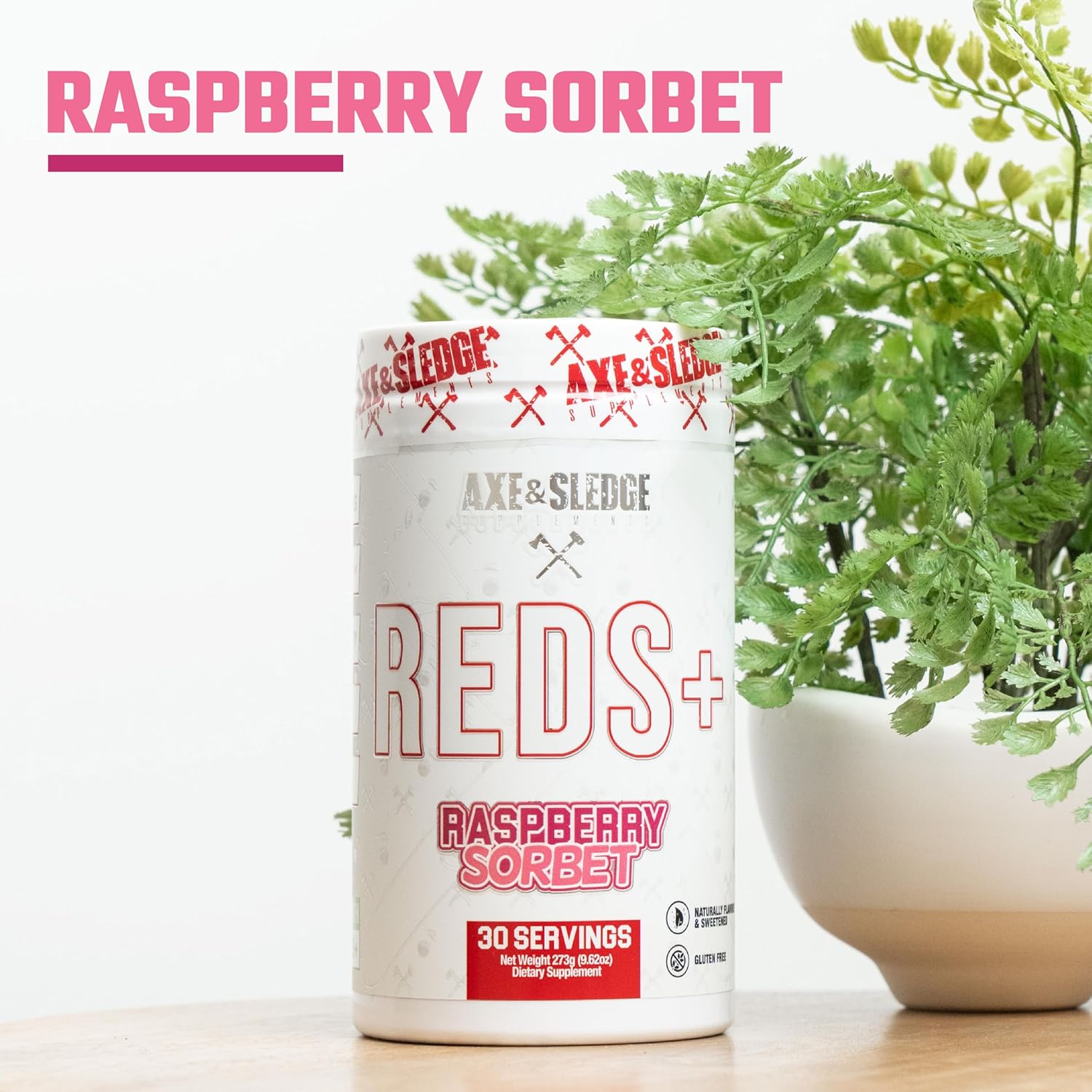 Axe & Sledge Reds+ Superfood Powder, Antioxidants, Digestive Enzymes, Probiotics, Prebiotics, 30 Servings (Raspberry Sorbet) : Health & Household