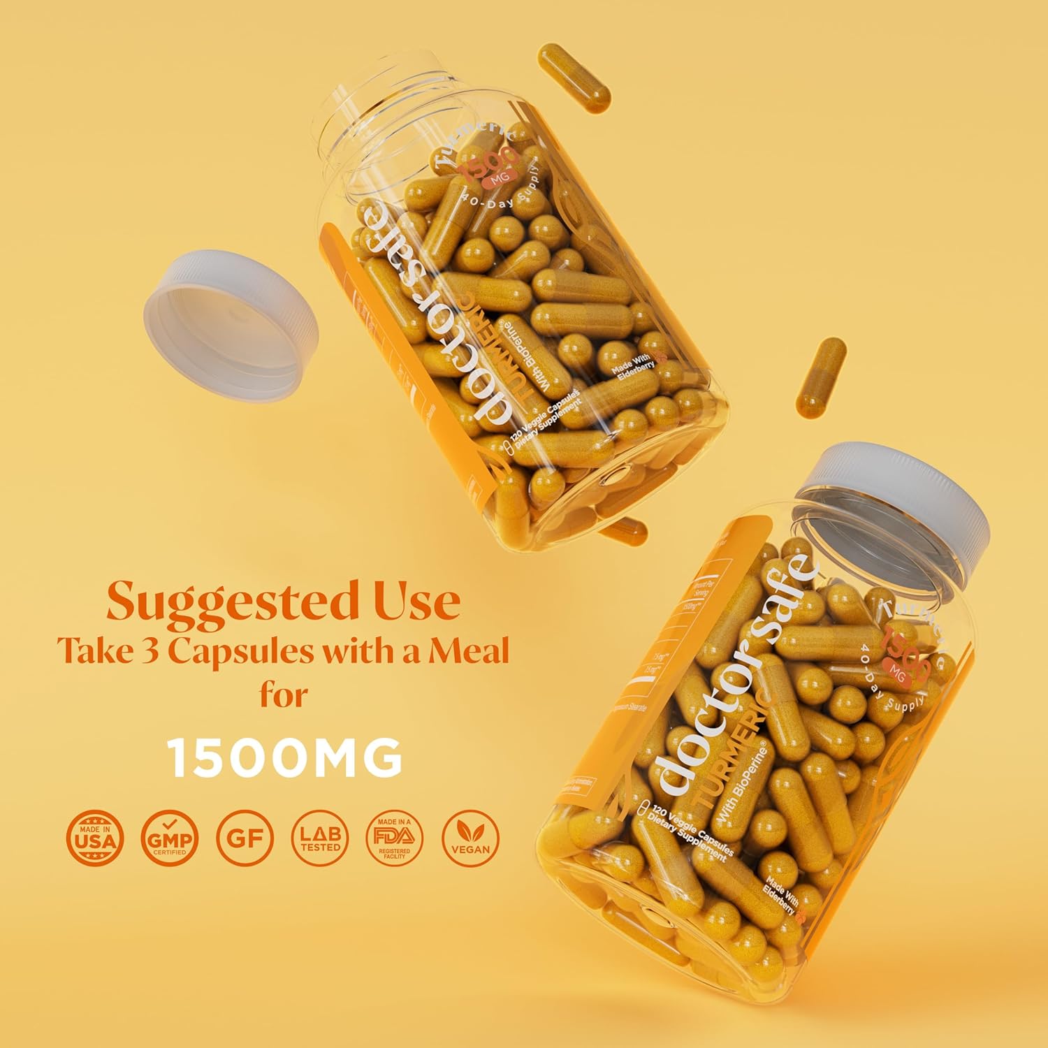 Turmeric Curcumin With Black Pepper Extract 1500Mg - High Absorption Ultra Potent Turmeric Supplement With 95% Curcuminoids And Bioperine - Non Gmo Curcumin Capsules For Joint Support - 120 Capsules : Health & Household
