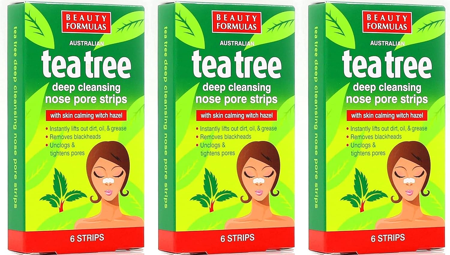 Beauty Formulas Australian Tea Tree Deep Cleansing Nose Pore Strips X 18