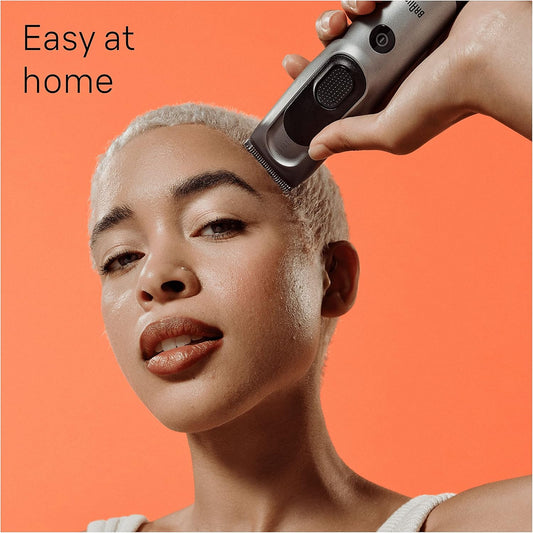 Braun Hair Clipper Series 7, Professional Men'S Hair Clippers, 5+ Styling Tools, 17 Lengths, Lifetime Sharp Blade, 50 Min Runtime, Cordless, Washable, Hc7590 - Grey
