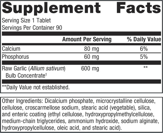 Metagenics Supergarlic 6000 - Super Concentrated 6000 Mcg Allicin - Supports Heart Health & Immune System* - Allicin Garlic Supplement - Non-Gmo & Vegetarian - 90 Tablets