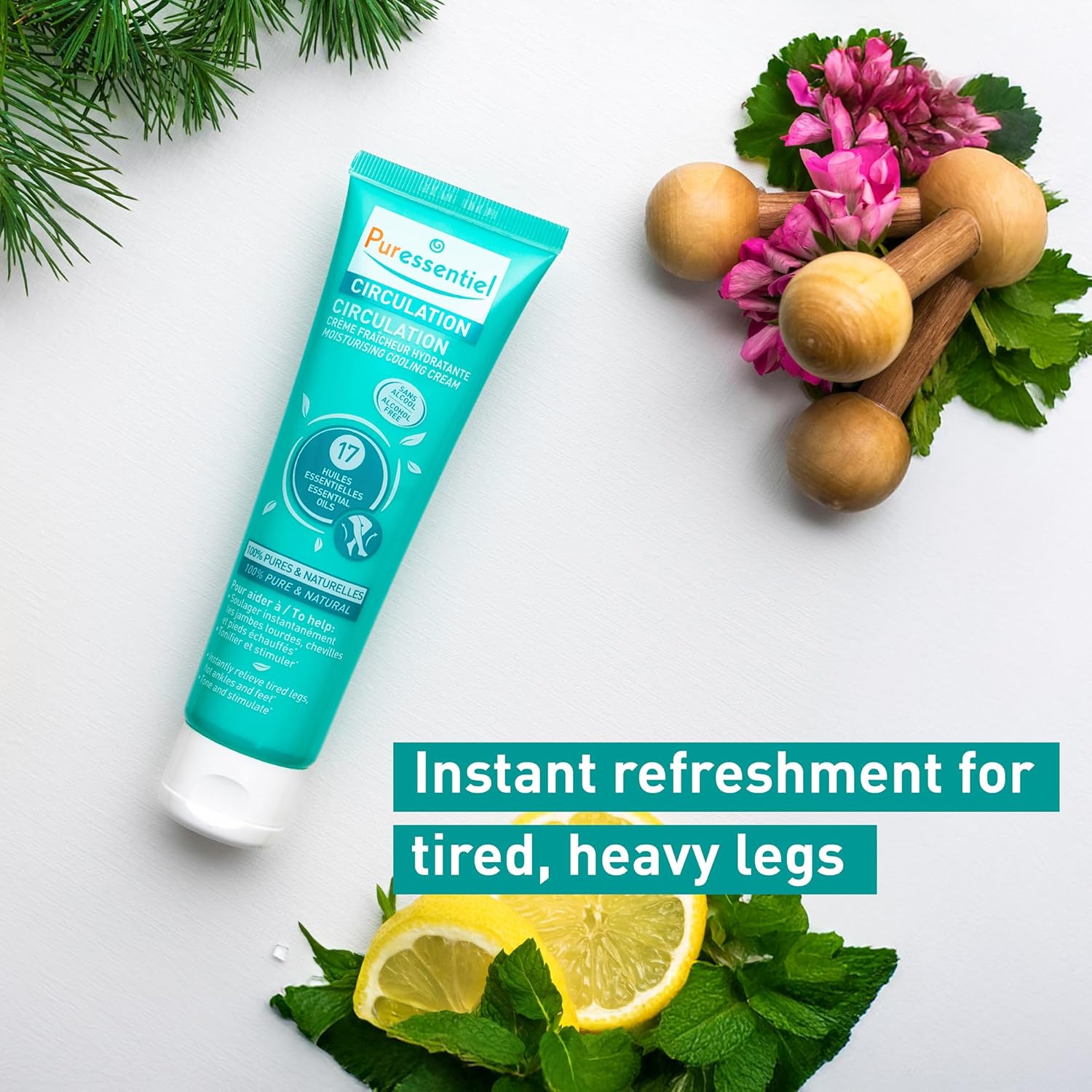 Puressentiel - Circulation – Moisturising cooling cream - With 17 essential oils - 99.5% Natural Origin formula - instant and lasting relief for tired legs, hot feet and ankles - 100 ml : Amazon.co.uk: Beauty