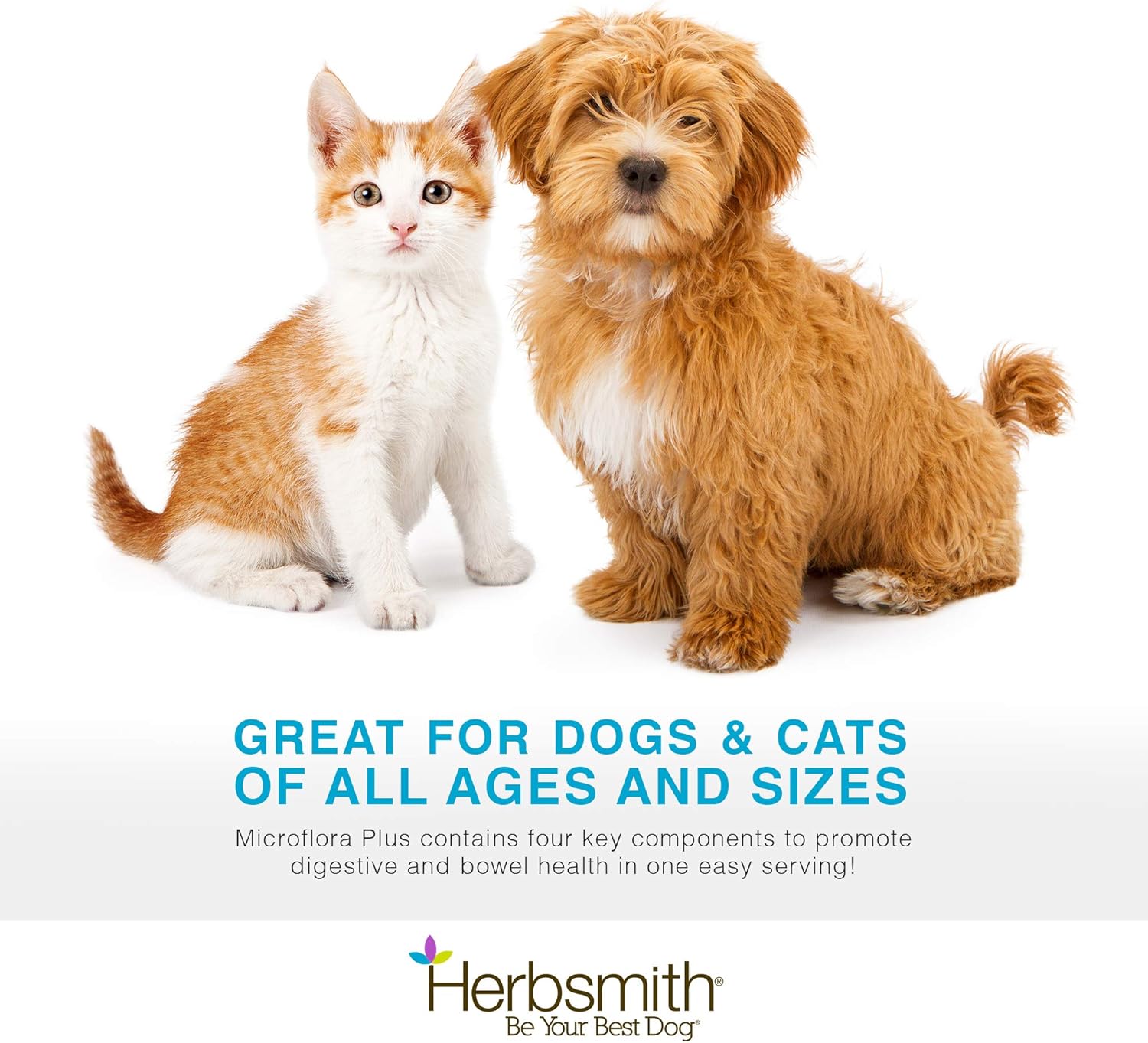 Herbsmith Microflora Plus – 4-In-1 Complete Cat Digestive Aid – Cat Prebiotics And Probiotics – Cat Probiotics For Diarrhea - 30 Capsules : Pet Supplies