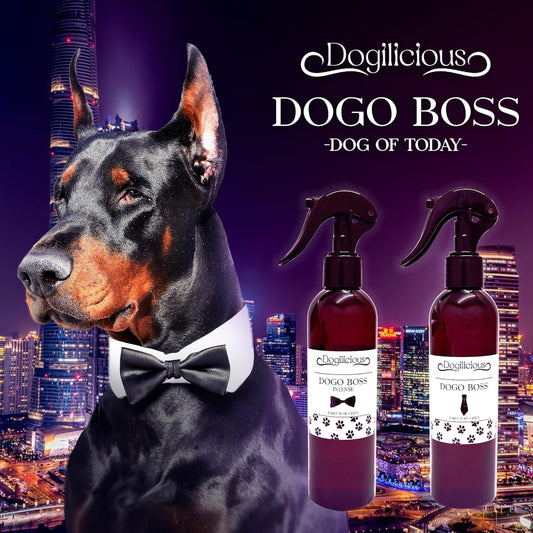 Dog Cologne Aftershave Perfume Dogilicious Premium Black Bottles 250ml (Dogo Boss Intense)
