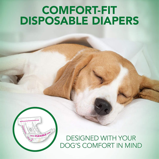 Vet's Best Comfort Fit Dog Diapers | Disposable Female Dog Diapers | Absorbent with Leak Proof Fit | X-Small, 12 Count?3165810445