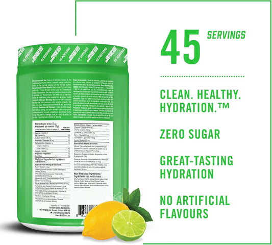 Biosteel Zero Sugar Hydration Mix, Great Tasting Hydration With 5 Essential Electrolytes, Lemon Lime, 45 Servings Per Tub