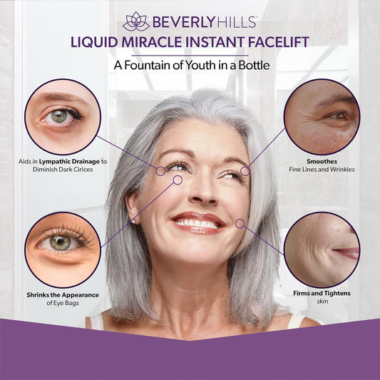 Beverly Hills Instant Facelift Anti Aging Eye Serum Treatment For Dark Circles, Puffy Eyes, Wrinkles, Under Eye Bags, Fine Lines, And Crows Feet | 30Ml (120 Days Supply)