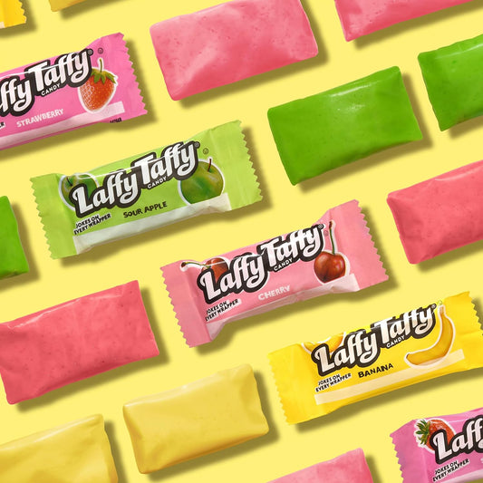 Laffy Taffy Candy, Assorted Fruit Flavored Taffy Candy, Sour Apple, Cherry, Strawberry & Banana Flavors, Fruity Treat For School, 145 Pieces