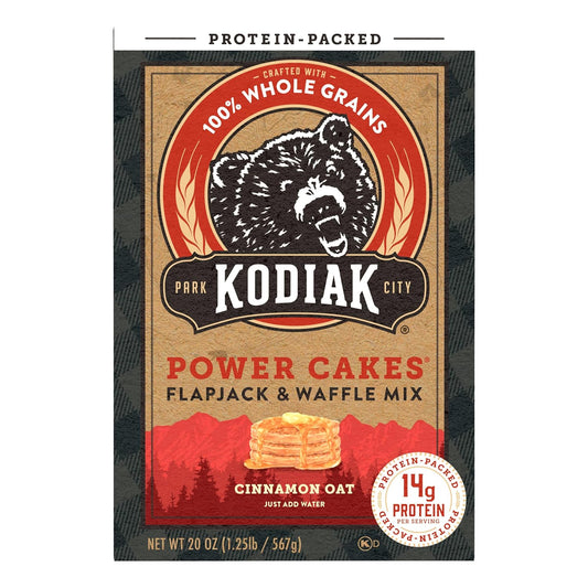 Kodiak Cakes Protein Pancake Power Cakes, Flapjack and Waffle Mix, Cinnamon Oat, 20 Ounce (Pack of 6) (10705599012683)