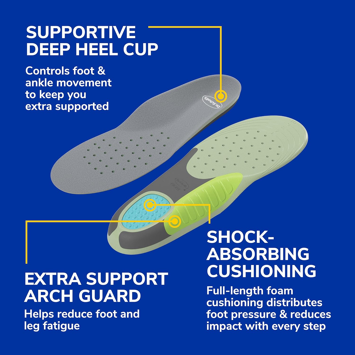 Dr. Scholl'S Extra Support Shoe Insoles For Women, Size 6-11, 1 Pair: Designed For Plus-Size And Tall Women, Arch Inserts - Helps Reduce Lower Back Pain And Foot & Leg Fatigue : Health & Household