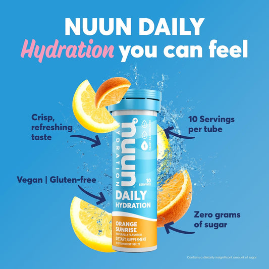 Nuun Hydration Daily, Wellness Electrolyte Tablets, Mixed Citrus | No Sugar | 5 Essential Electrolytes For Hydration| Vegan, Gluten Free | 4 Pack (40 Servings)