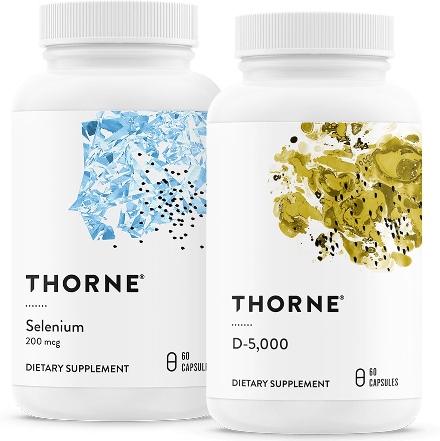 Thorne Antioxidant & Wellness Bundle - Selenium & Vitamin D-5000 - Supports Thyroid Health & Immune Function - 60 Servings