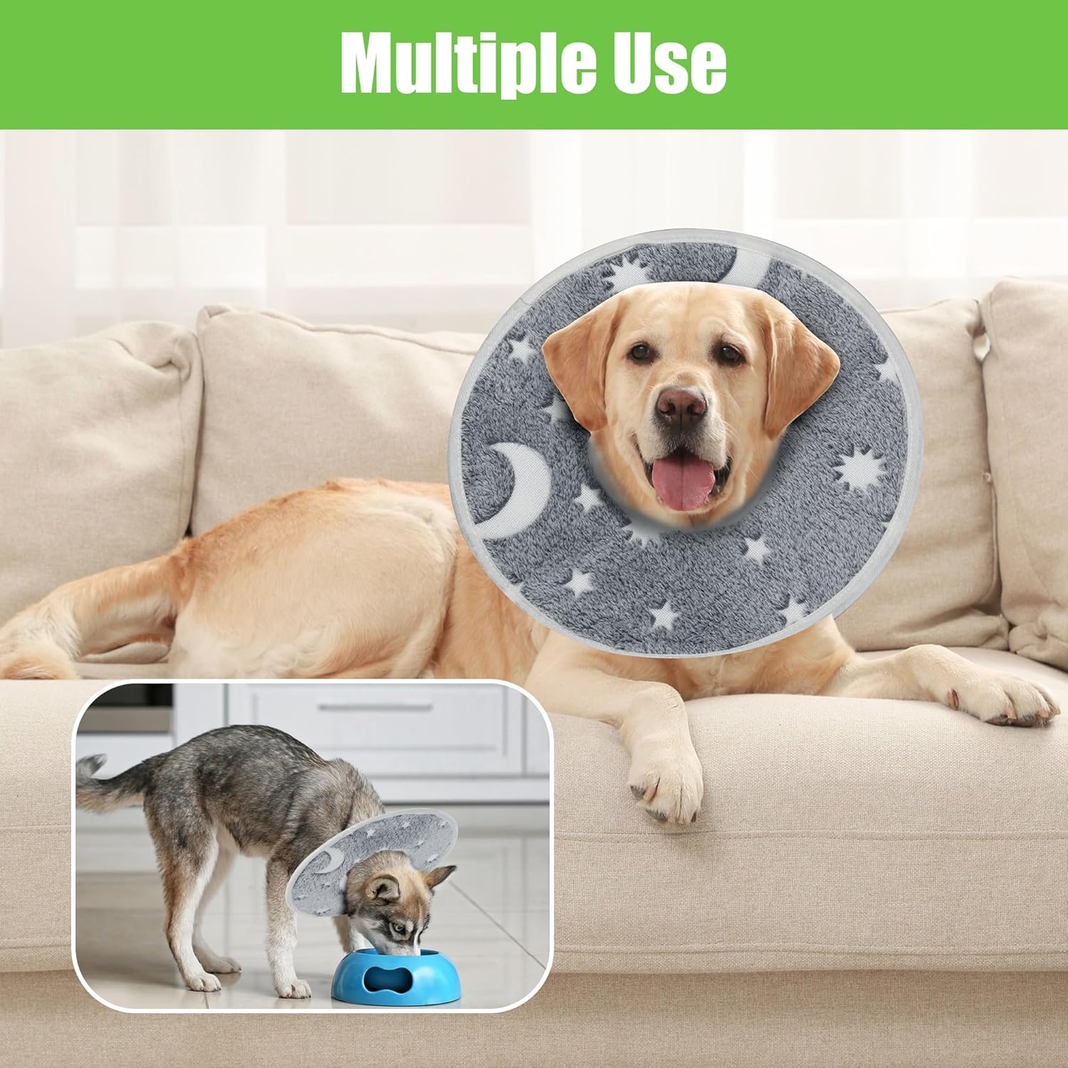 Mabozoo Adjustable Soft Dog Cone For Dogs After Surgery,Glow In The Dark Pet Recovery Collar For Dogs And Cats,Comfy Elizabethan Collar After Surgery For Prevent Biting Scratching (Xl) : Pet Supplies