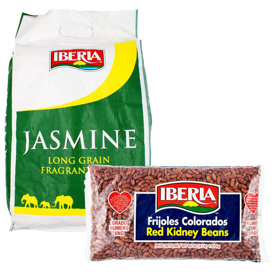 Iberia Jasmine Long Grain Fragrant Rice, 18 lb. + Ibeia Dry Red Kidny Beans, 4 lb. : Everything Else