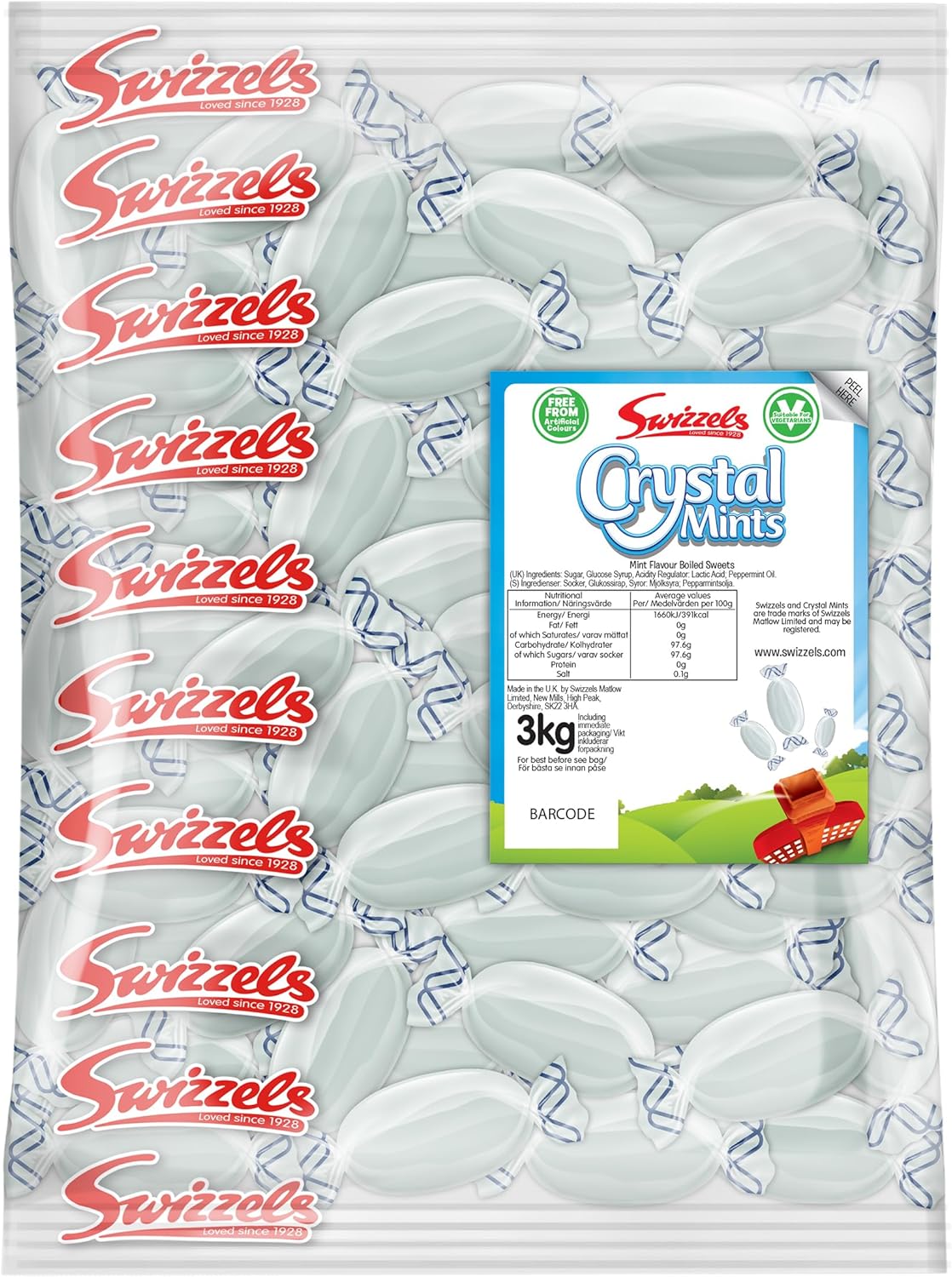 Swizzels 3Kg Bag Of Crystal Mints Sweets