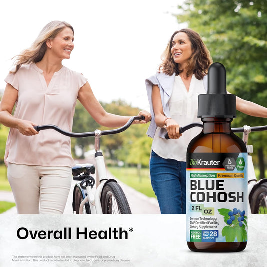 Bio Krauter Blue Cohosh Tincture - Caulophyllum Thalictroides Extract - Women’S Health Support - Alcohol And Sugar Free Liquid Blue Cohosh Extract - 2 Fl.Oz