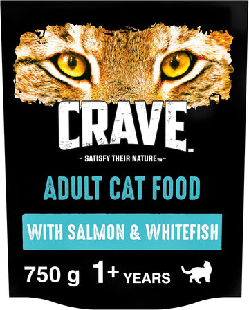 Crave Dry Cat Food - High Protein and Grain-Free Cat Food with Salmon and WhiteFish, 750 g (Pack of 4)?424924