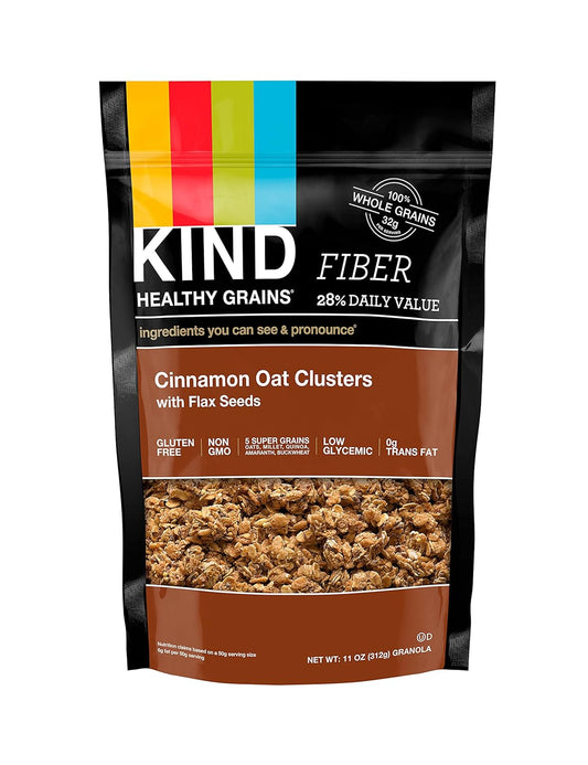 Kind Healthy Grains Clusters, Cinnamon Granola, Healthy Snacks, Gluten Free, 3 Count