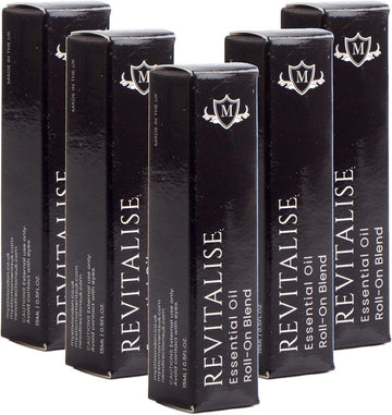 Mystix London | Revitalise Essential Oil Roll-On Blend 5 Pack - 5 X 15Ml | Perfect As A Gift | Handmade In Uk