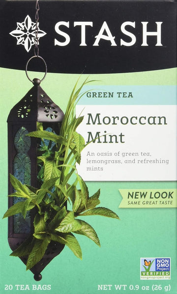 Stash Tea Moroccan Mint Green Tea - Caffeinated, Non-Gmo Project Verified Premium Tea With No Artificial Ingredients, 20 Count (Pack Of 6) - 120 Bags Total