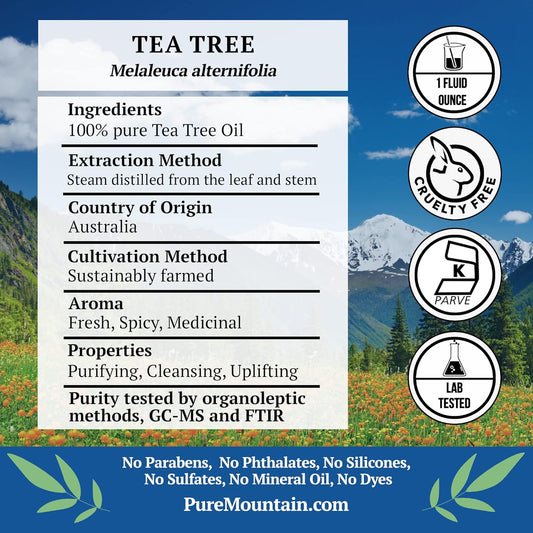 Tea Tree (Melaleuca Alternifolia) Essential Oil - 100% Pure Natural & Kosher - 1 Fl Oz Bottle