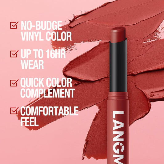 Matte Lipstick Velvety Mud Texture,Waterproof Long-Lasting,Non-Stick Cup,High Pigmented,Feels Comfortable On Lips 04