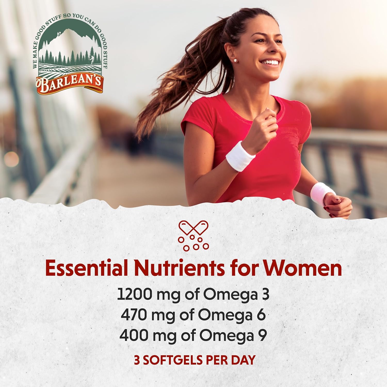 Barlean'S Essential Woman Supplement Capsules, Women'S Flaxseed And Evening Primrose Oil For Hormone Balance, Omega 3 6 9 And Gla Acid, 120 Count : Health & Household