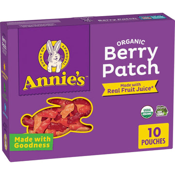 Annie'S Organic Berry Patch Bunny Fruit Flavored Snacks, Gluten Free, 10 Pouches, 7 Oz