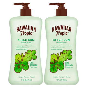 Hawaiian Tropic Lime Coolada After Sun Lotion, 16Oz | After Sun Care, Daily Moisturizing Lotion, After Sun Aloe, Cocoa Butter Lotion, Shea Butter Lotion, After Sun Skin Care, 16Oz Each Twin Pack