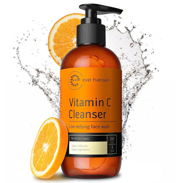 Eve Hansen Vitamin C Cleanser Face Wash - Natural Face Soap With Aloe Vera, Vitamin E & Rosehip Oil - Refreshing, Gentle, Moisturizing, Cruelty-Free Skincare 8 Oz